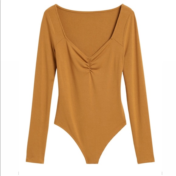 Banana Republic Tops - NWT Banana Republic Gold Mustard Bodysuit XL